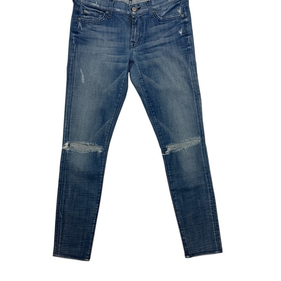New 7 For All Mankind Women's Gwenevere Distressed Ankle Skinny Mid Rise Jean 28 - Picture 1 of 10